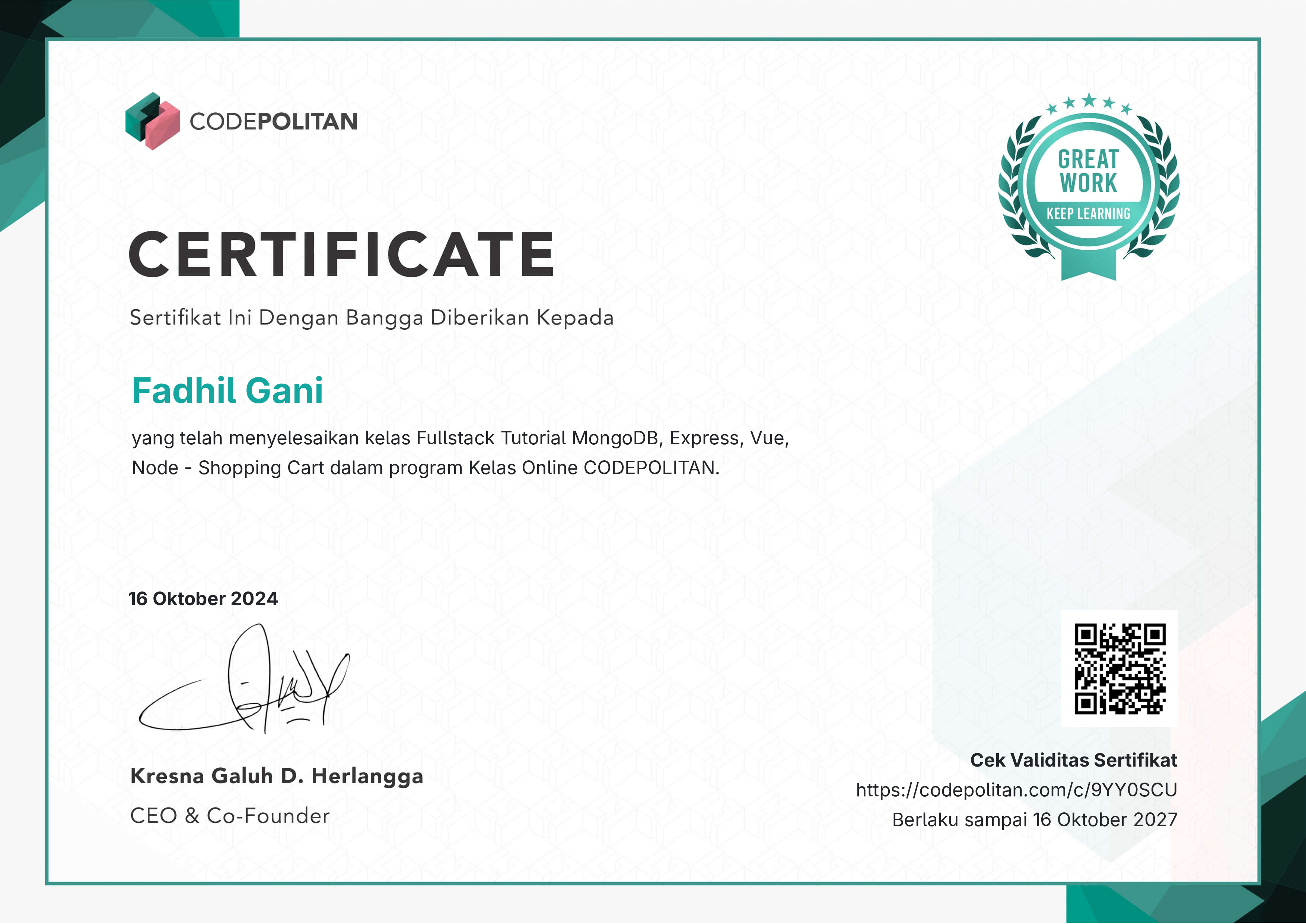 kelas Fullstack MEVN Stack