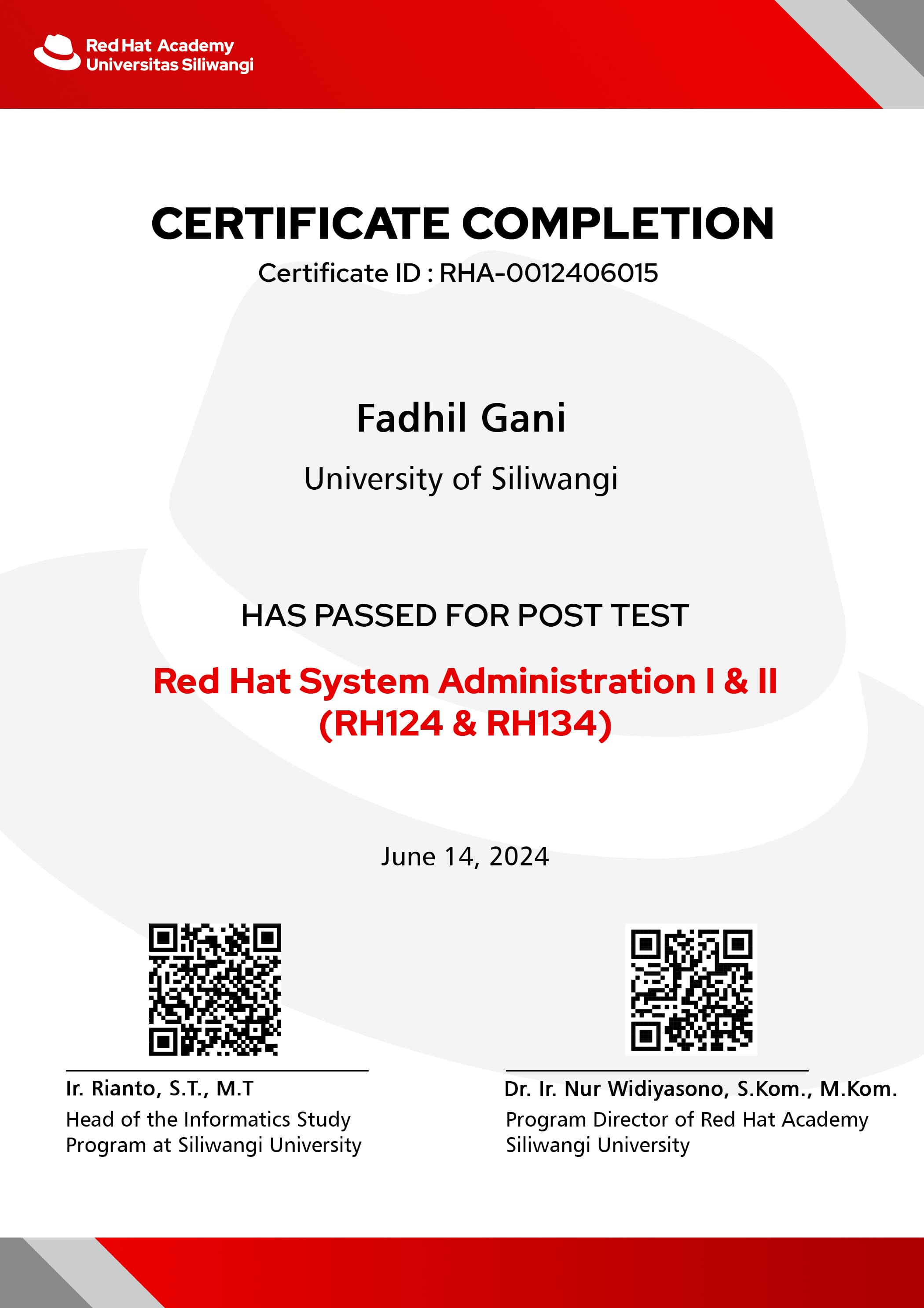Redhat Academy Universitas Siliwangi