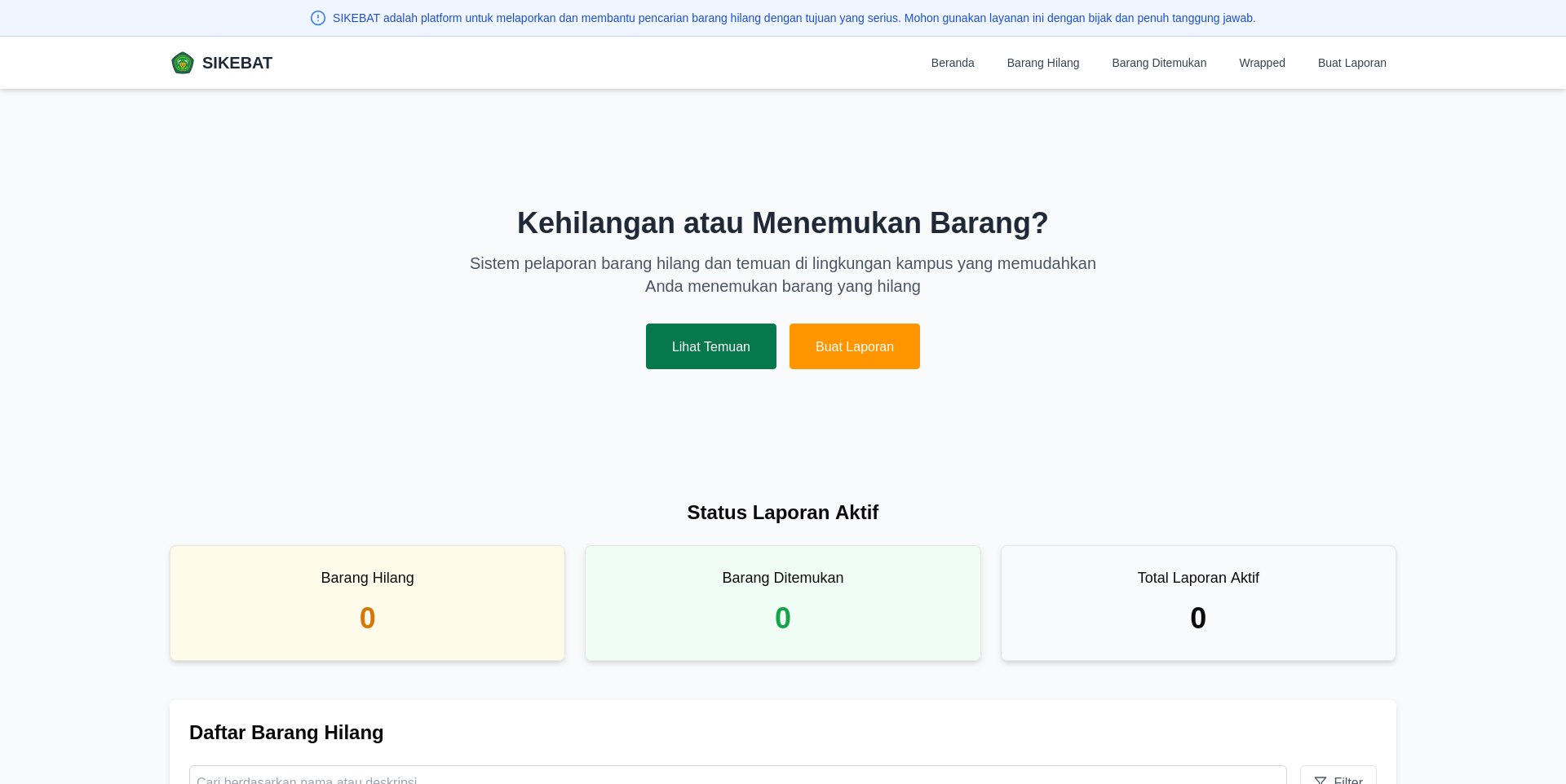 SIKEBAT - Lost and Found Reporting System for Campus
