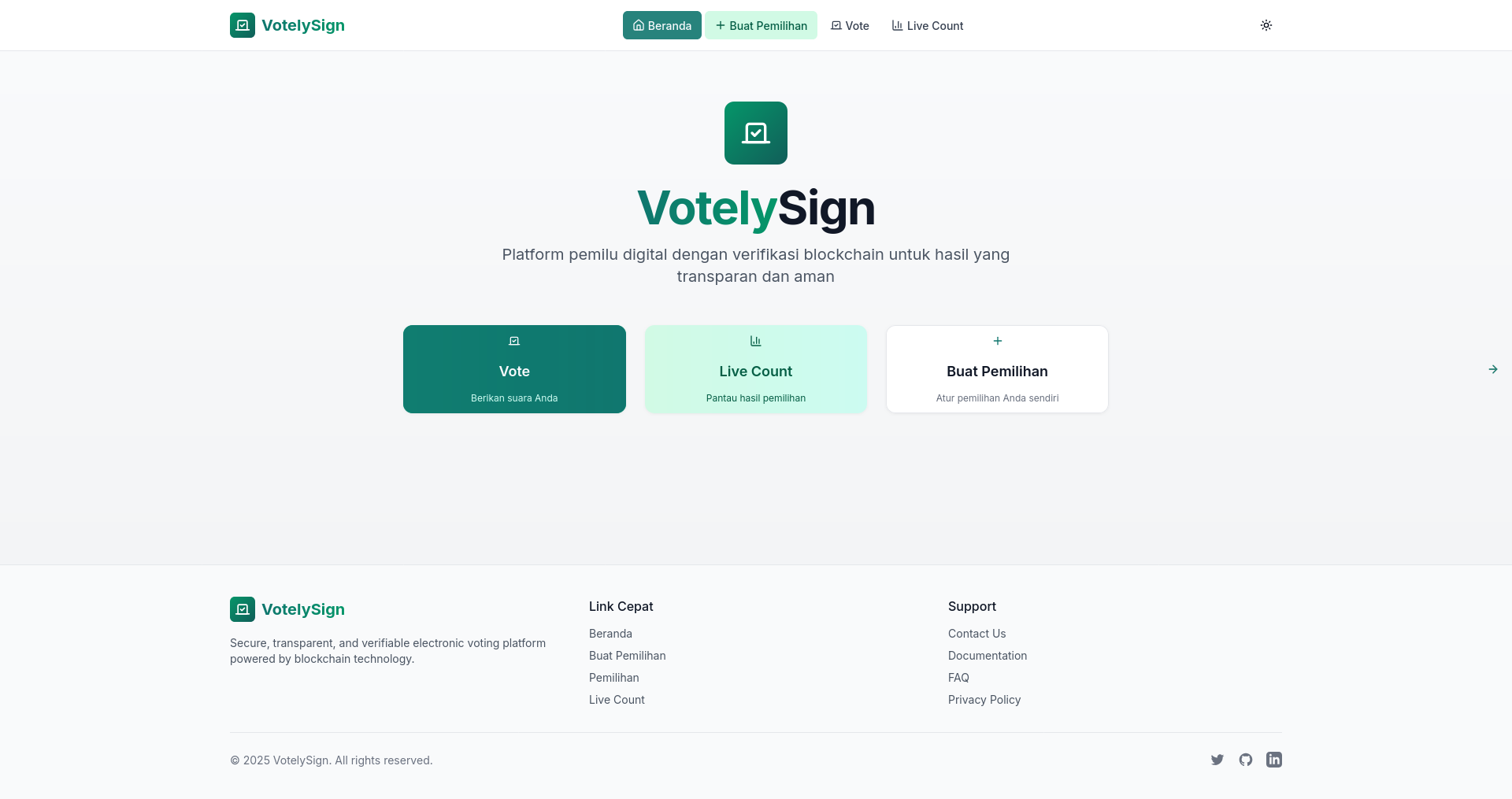VotelySign - Modern E-Voting Platform with Blockchain Technology